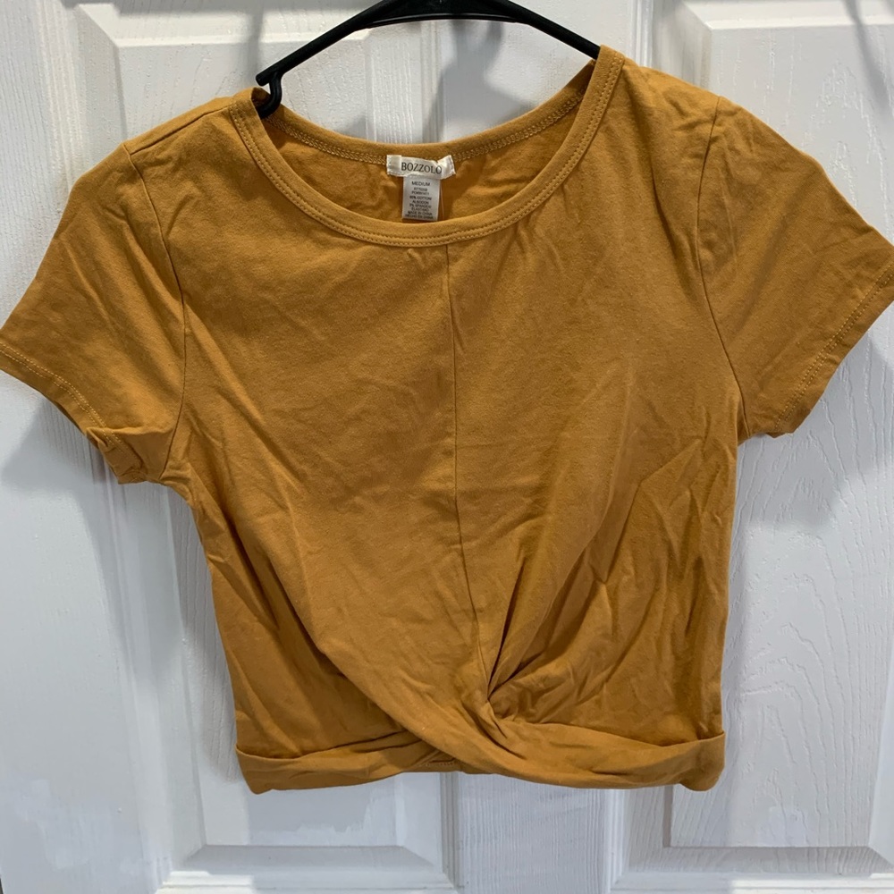 mustard yellow cropped top